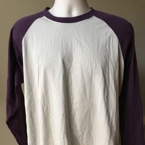 Uniqlo (XL) Purple & White Long Sleeve Shirt